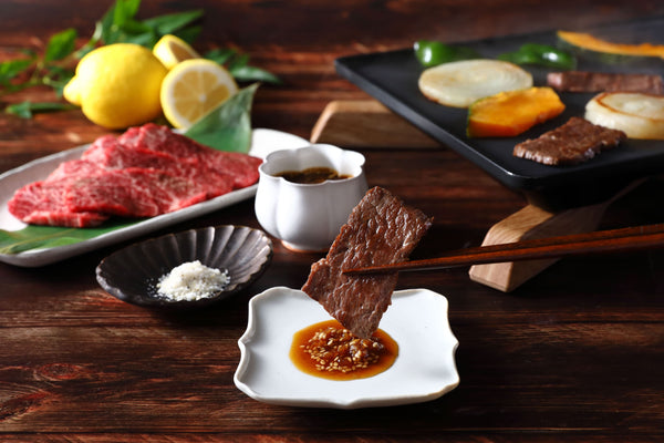 広島牛モモ焼肉（たれ、レモン塩）2人分